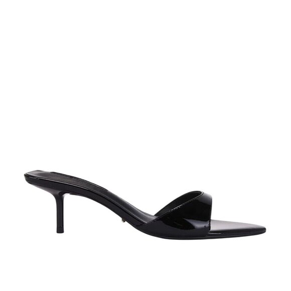 Tony Bianco Fiesta Low Heels in Black Patent 6 New with box Womens Sandals - Picture 1 of 15